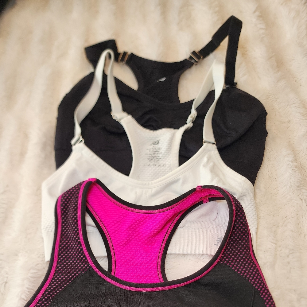 Lot of 2 New Balance Sports Bra - Small Black and White